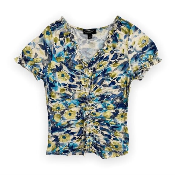 𝅺VINTAGE 90’s Ruched Cinched Top - Picture 1 of 5